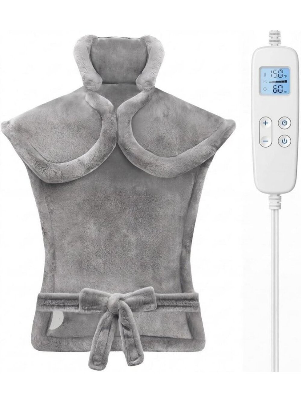 Weighted Electric Heating Pad with 6 Heat Levels 100°F-150°F - Dark Grey Comfort